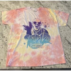 PiNK Summer Carnival 2023 American Tour Shirt LG Tie Dye Pop Rock Concert Shirt!